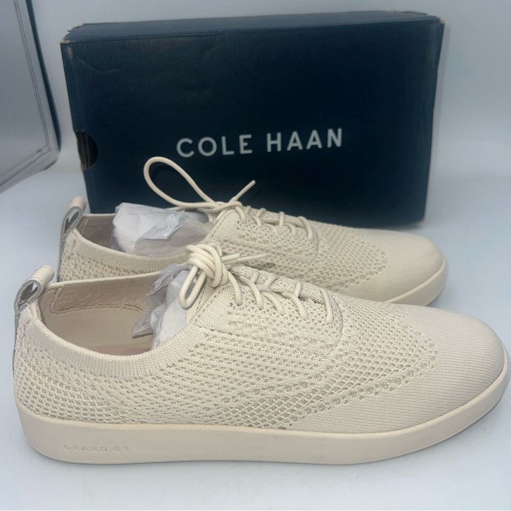 Cole Haan GrandPro Contender Stitchlite Oxford Sneaker Knit Ivory Women’s SZ 8.5